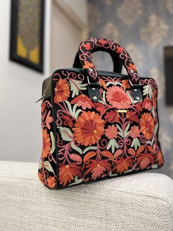 Aari Embroidered Laptop Handbag - Image 2