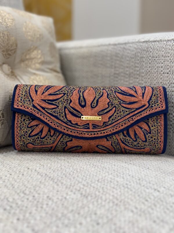 Kashmiri Tilla Work Clutch - Blue