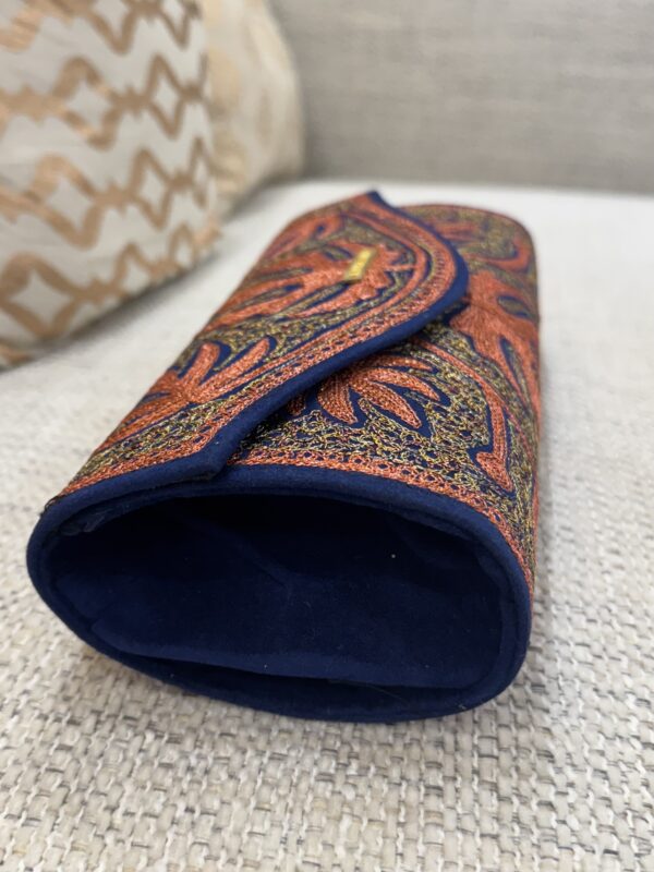 Kashmiri Tilla Work Clutch - Blue - Image 4