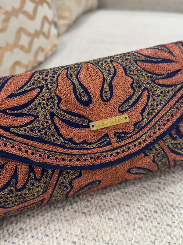 Kashmiri Tilla Work Clutch - Blue - Image 3