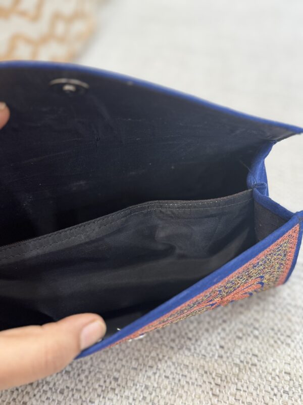 Kashmiri Tilla Work Clutch - Blue - Image 2