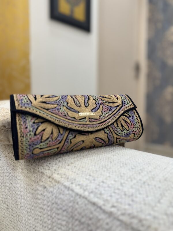 Kashmiri Tilla Work Clutch - Black - Image 2