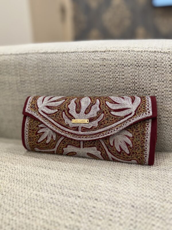 Kashmiri Tilla Work - Maroon - Image 4